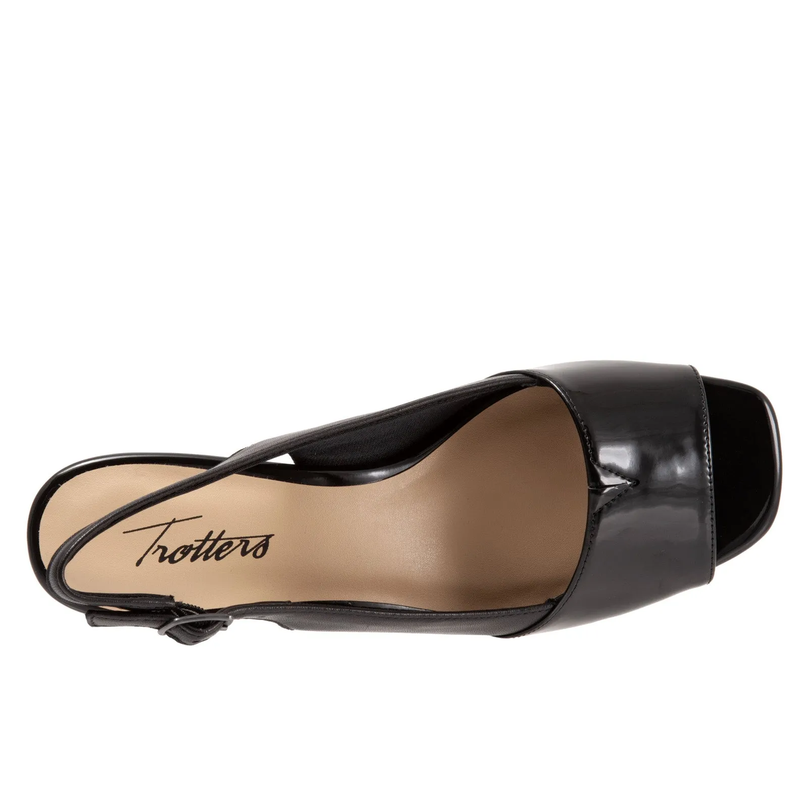 Trotters Monique T2002-007 Womens Black Narrow Leather Loafer Flats Shoes
