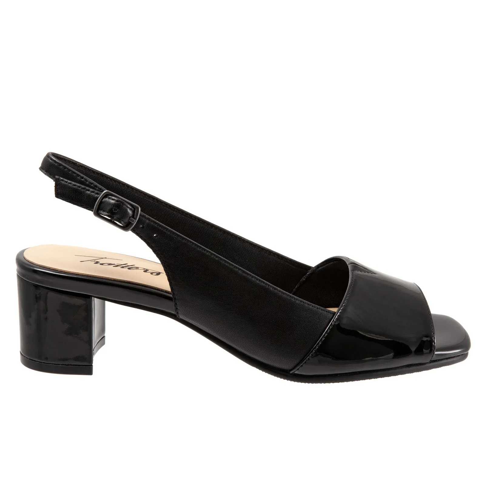 Trotters Monique T2002-007 Womens Black Narrow Leather Loafer Flats Shoes