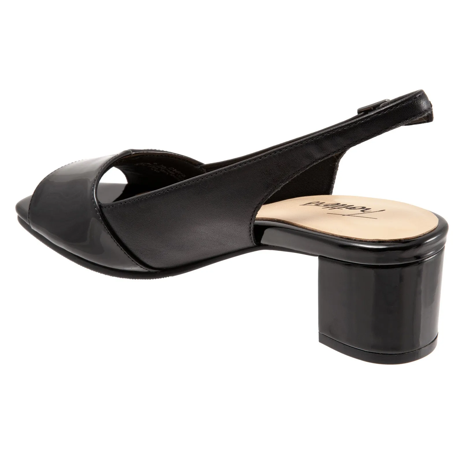 Trotters Monique T2002-007 Womens Black Narrow Leather Loafer Flats Shoes