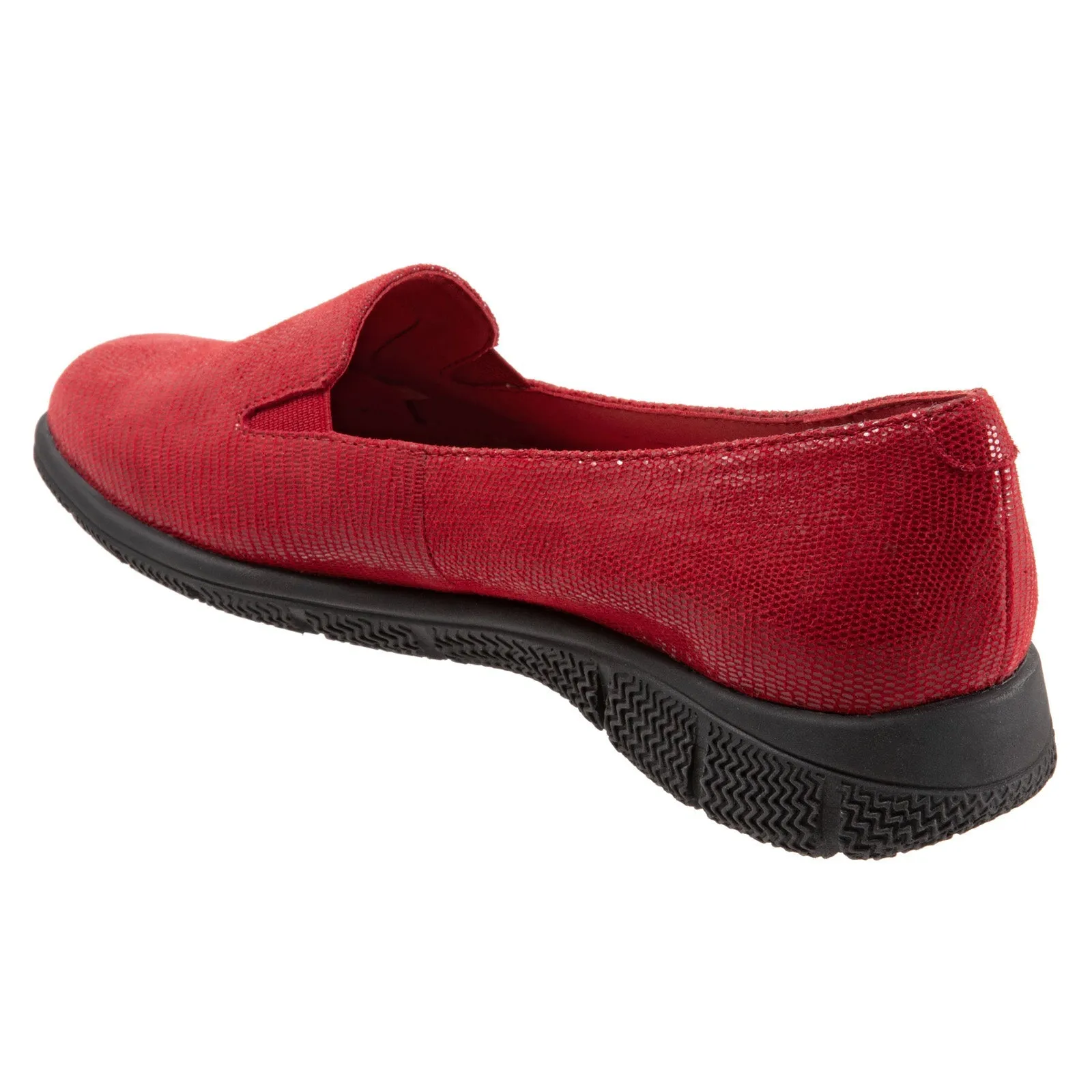 Trotters Universal T2110-623 Womens Red Narrow Leather Loafer Flats Shoes