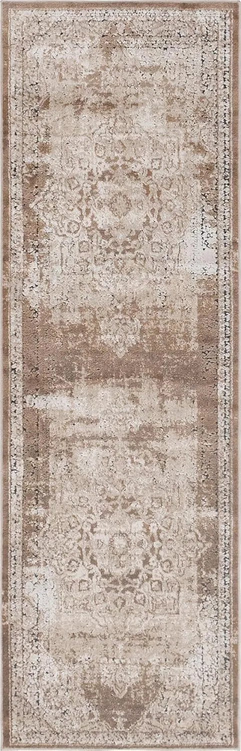 Unique Loom Chateau Collection Area Rug - Roosevelt (2' 2" x 6' 9" Runner, Khaki/ Beige)