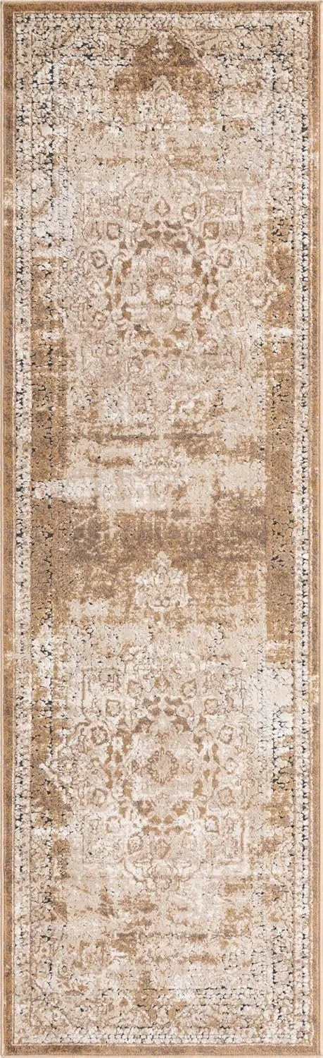 Unique Loom Chateau Collection Area Rug - Roosevelt (2' 2" x 6' 9" Runner, Khaki/ Beige)