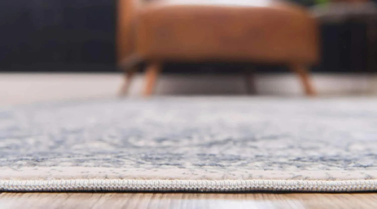 Unique Loom Chateau Collection Area Rug - Wilson (2' 2" x 6' 9" Runner, Dark Blue/ Gray)