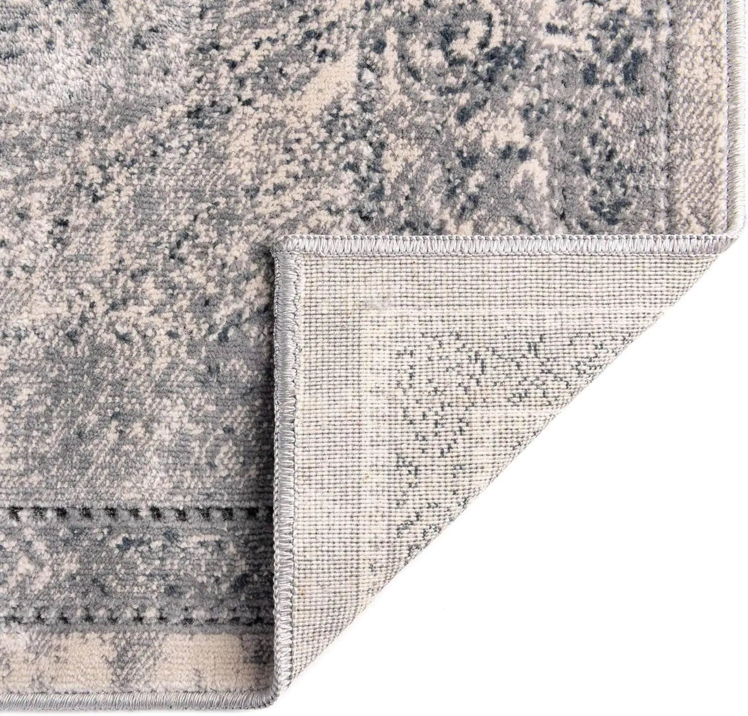 Unique Loom Chateau Collection Area Rug - Wilson (2' 2" x 6' 9" Runner, Dark Blue/ Gray)