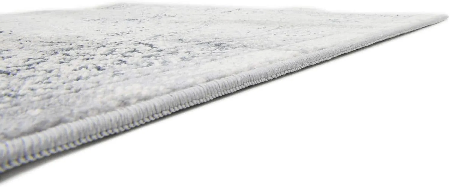 Unique Loom Chateau Collection Area Rug - Wilson (2' 2" x 6' 9" Runner, Dark Blue/ Gray)