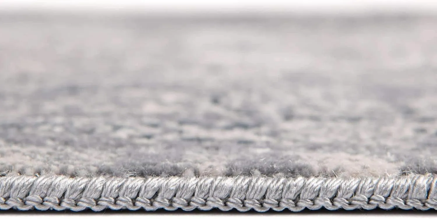 Unique Loom Chateau Collection Area Rug - Wilson (2' 2" x 6' 9" Runner, Dark Blue/ Gray)