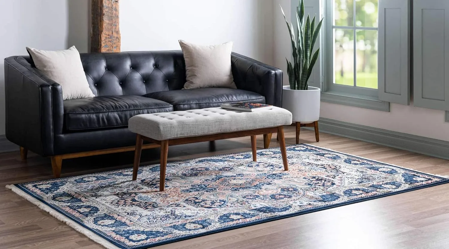 Unique Loom Narenj Collection Classic Traditional Medallion Textured Design Area Rug, 10 x 13 ft, Navy Blue/Blue