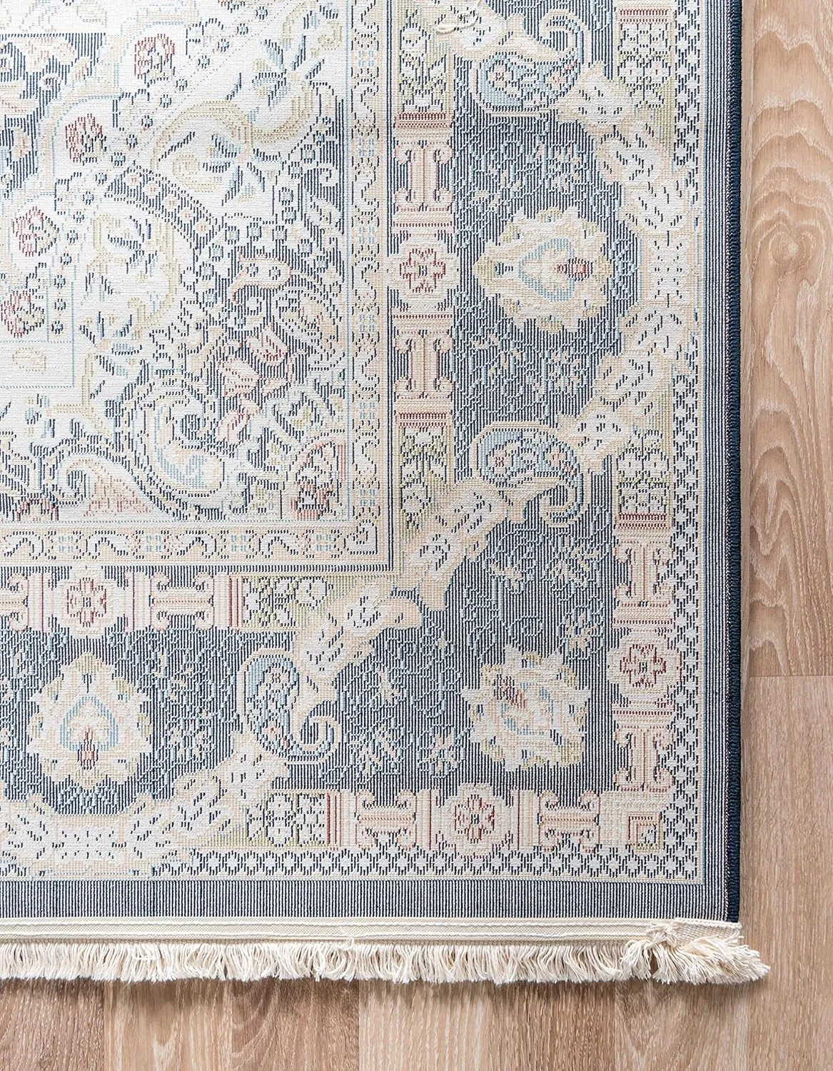 Unique Loom Narenj Collection Classic Traditional Medallion Textured Design Area Rug, 10 x 13 ft, Navy Blue/Blue