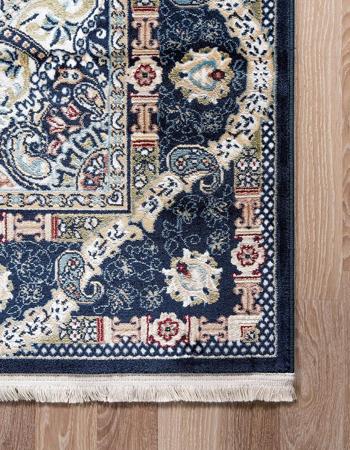 Unique Loom Narenj Collection Classic Traditional Medallion Textured Design Area Rug, 10 x 13 ft, Navy Blue/Blue