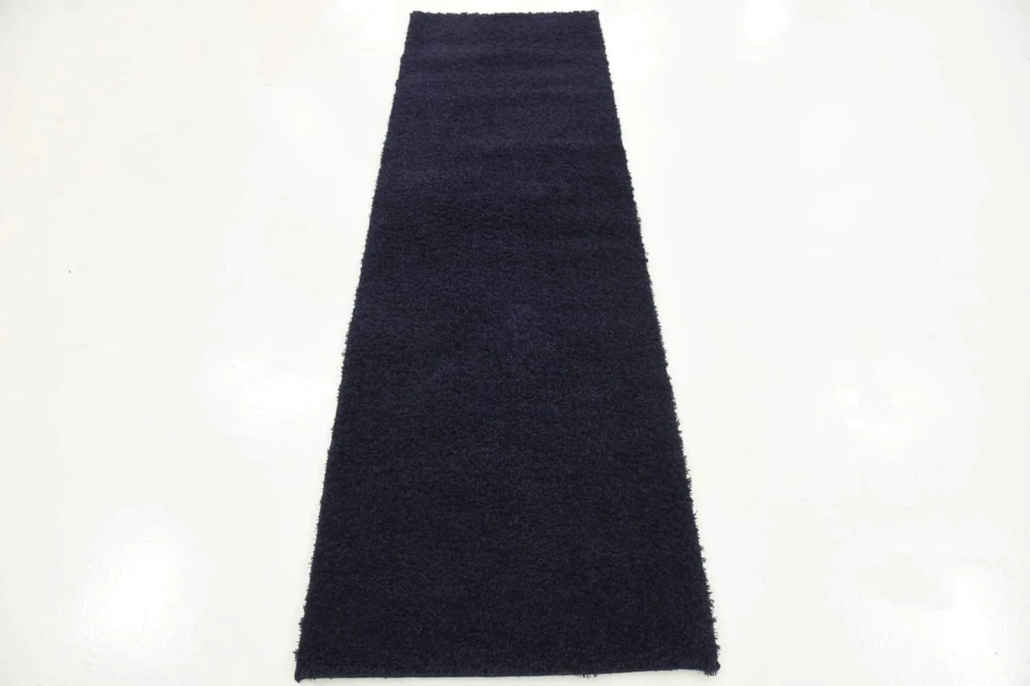 Unique Loom Studio Solid Shag Collection Urban Modern Super Soft & Plush Area Rug, 2 ft x 6 ft 7 in, Midnight Blue