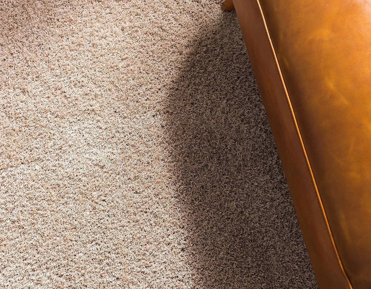 Unique Loom Studio Solid Shag Collection Urban Modern Super Soft & Plush Area Rug, 2 ft x 6 ft 7 in, Taupe