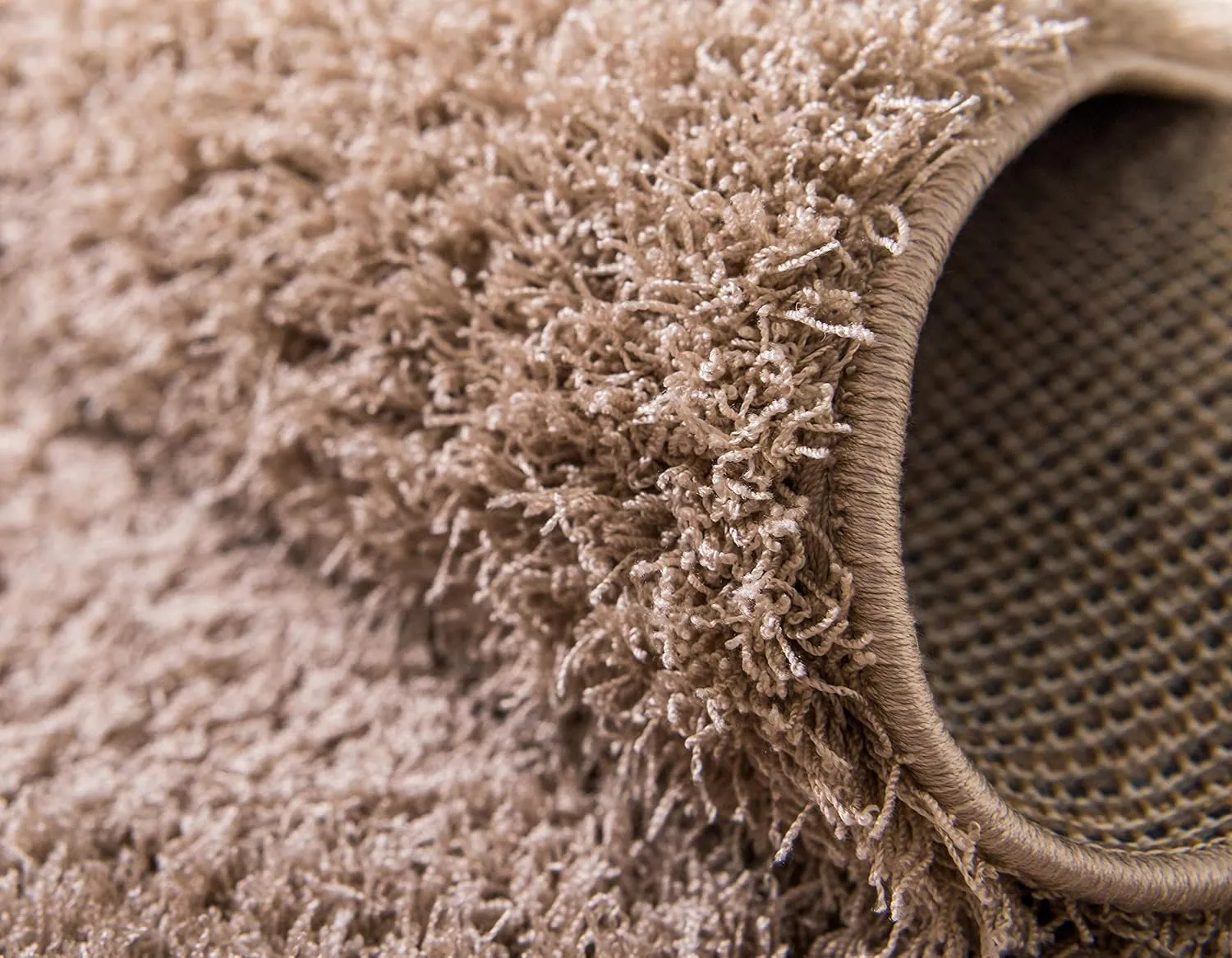 Unique Loom Studio Solid Shag Collection Urban Modern Super Soft & Plush Area Rug, 2 ft x 6 ft 7 in, Taupe