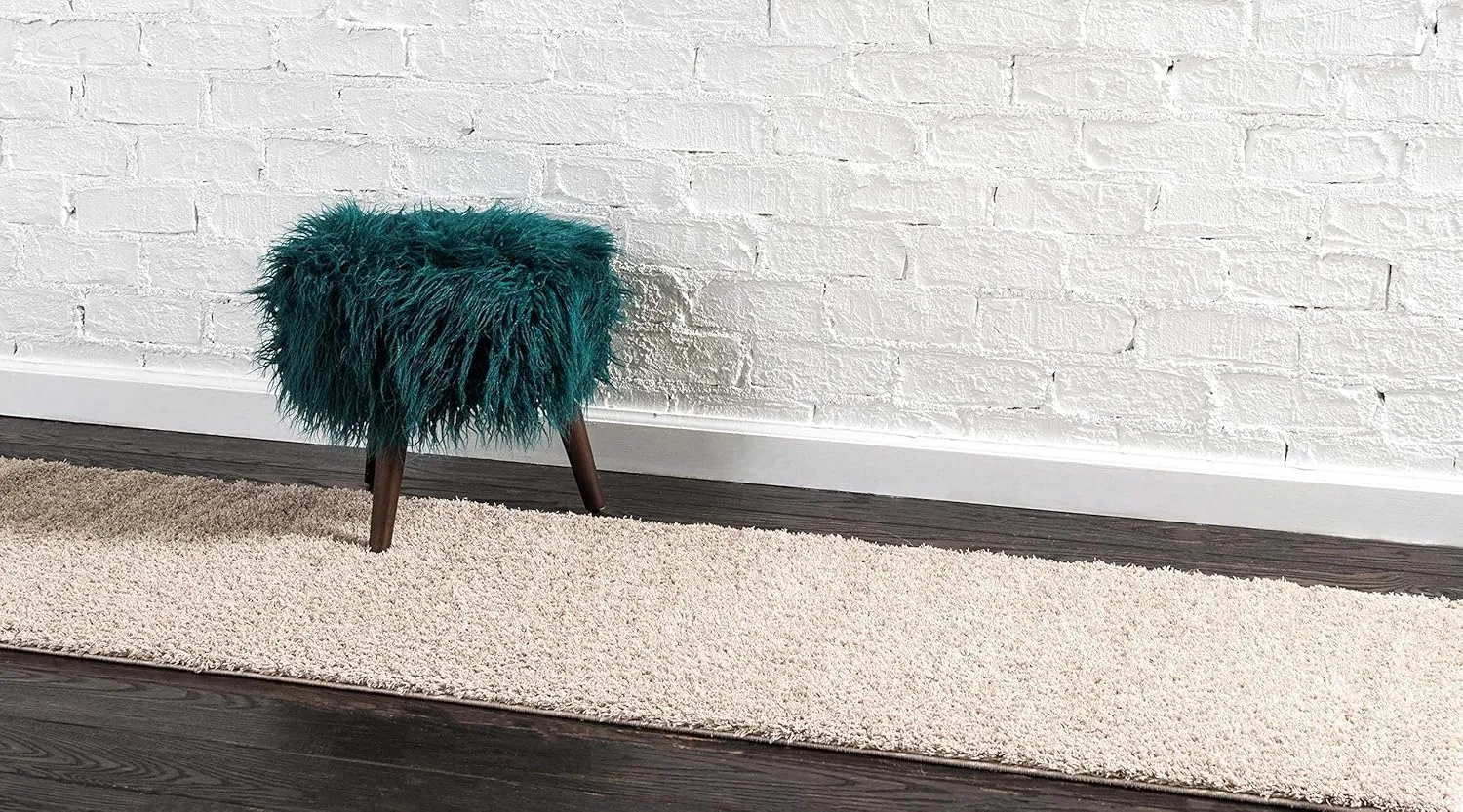 Unique Loom Studio Solid Shag Collection Urban Modern Super Soft & Plush Area Rug, 2 ft x 6 ft 7 in, Taupe