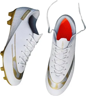 Unisex Sizes Leather Soccer Cleats with Lace-Up for Training Firm Ground & Turf - Men, Women, Boys & Girls American Football Shoes Boot