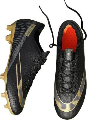Unisex Sizes Leather Soccer Cleats with Lace-Up for Training Firm Ground & Turf - Men, Women, Boys & Girls American Football Shoes Boot