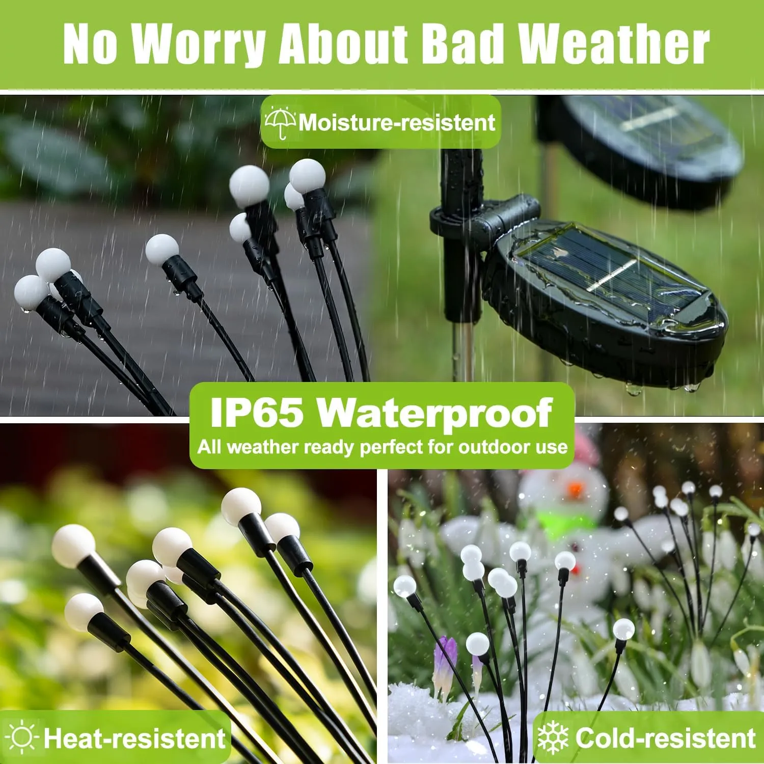 Upgraded Solar Garden Lights, 8 Pack - Waterproof Outdoor for Yard, Patio Decor - Warm White Firefly