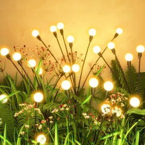Upgraded Solar Garden Lights, 8 Pack - Waterproof Outdoor for Yard, Patio Decor - Warm White Firefly