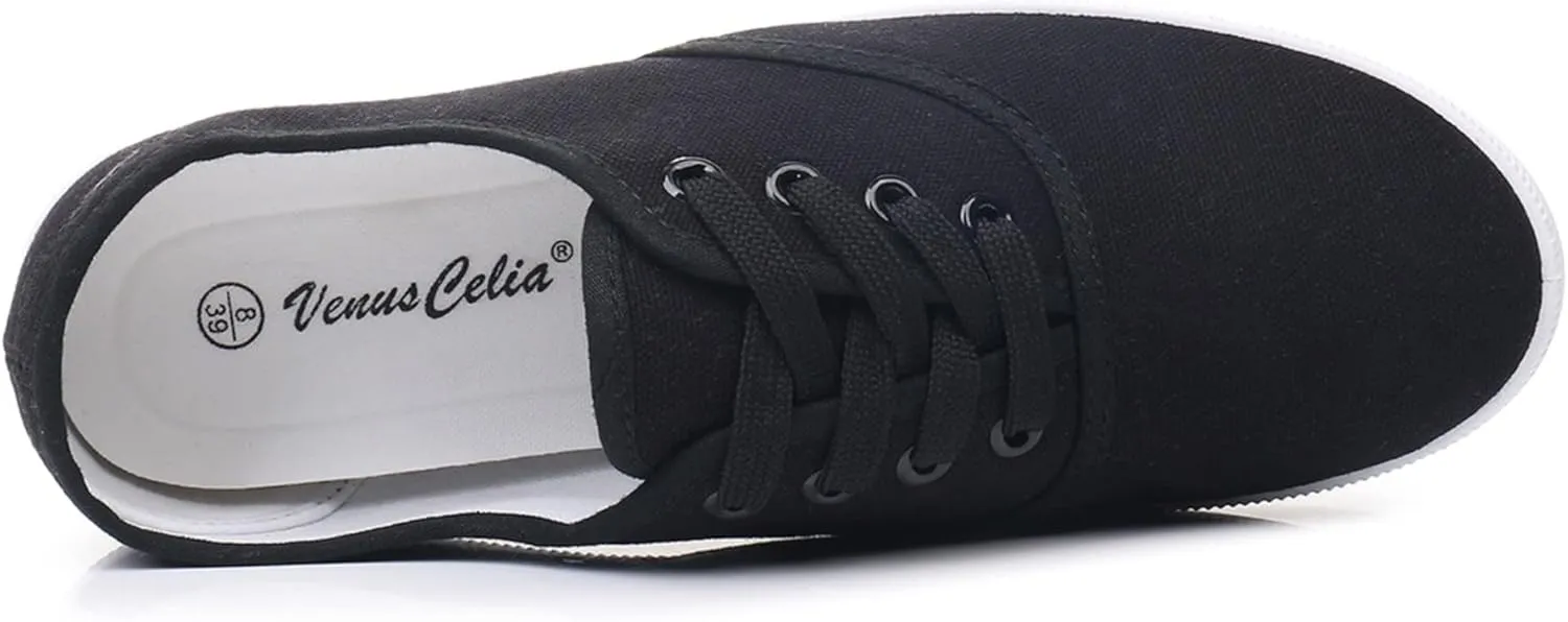 VenusCelia Women's Rainbow Lace Up Sneaker Shoes