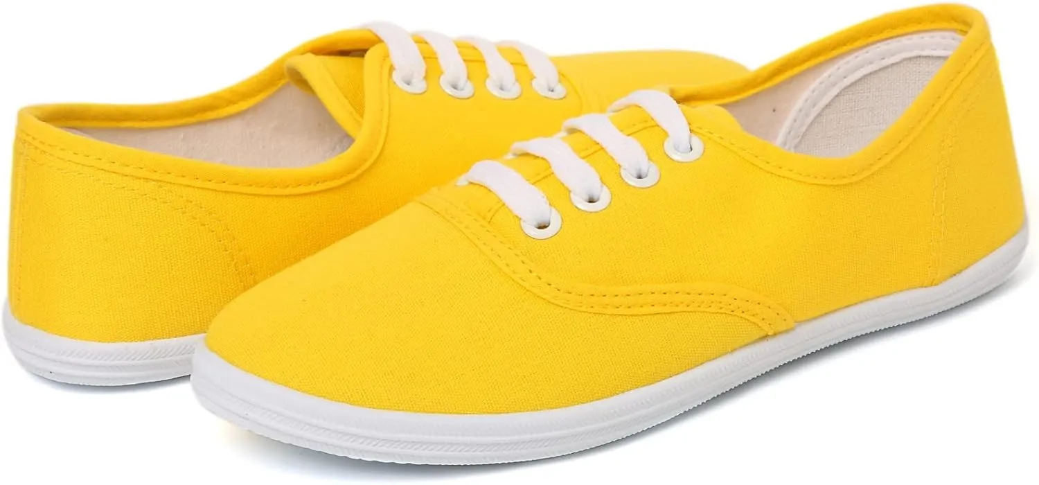VenusCelia Women's Rainbow Lace Up Sneaker Shoes