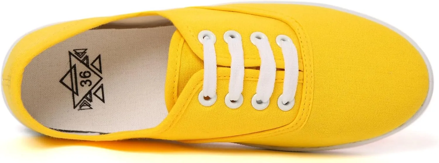 VenusCelia Women's Rainbow Lace Up Sneaker Shoes