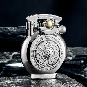 Vintage Antique Lighter, Reusable Windproof Trench Lighter, Cool Lighters, Unique Birthday Gifts for Men Dad Husband (E-Silver)