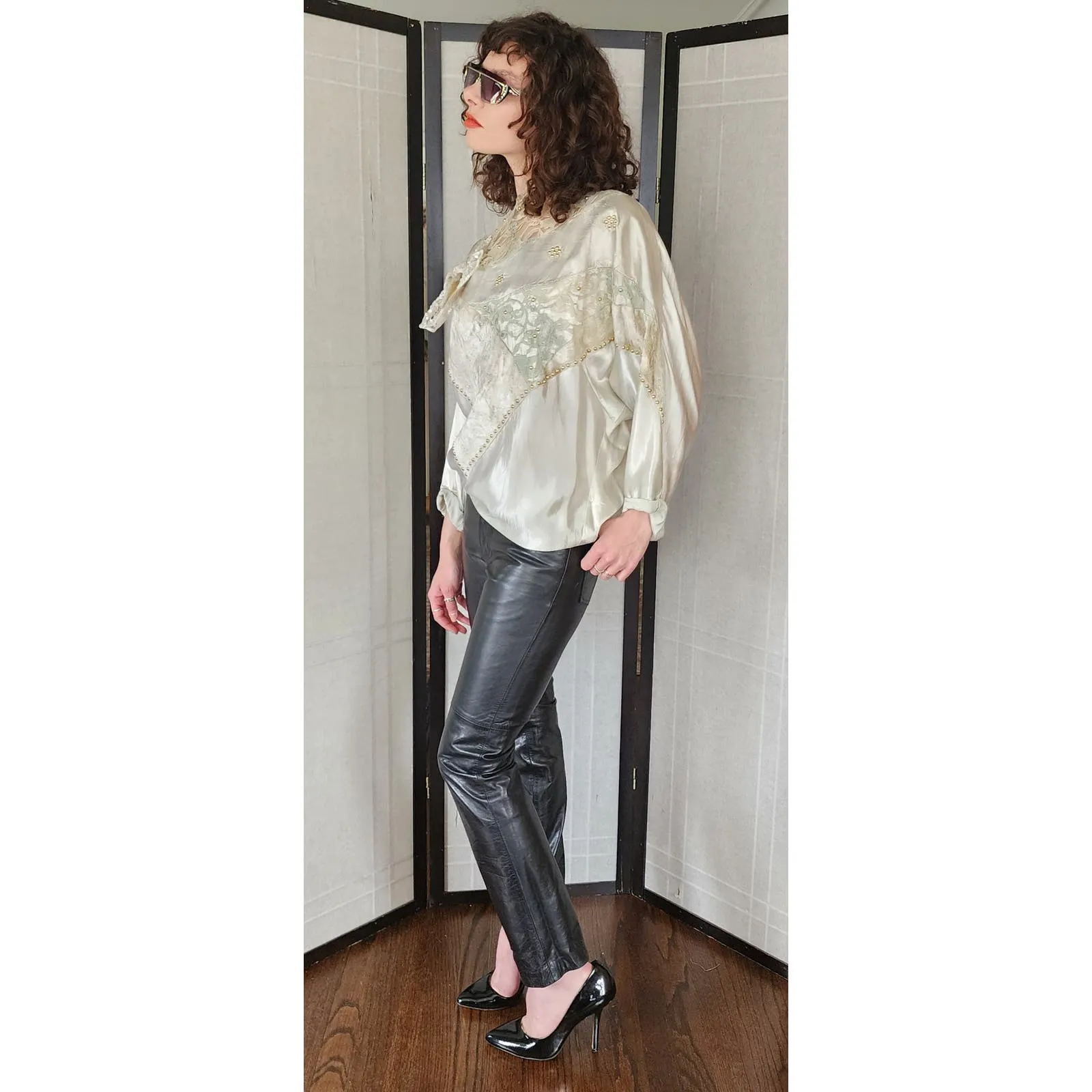 Vintage Gap Black Leather Pants Y2K Low Rise Boot Cut