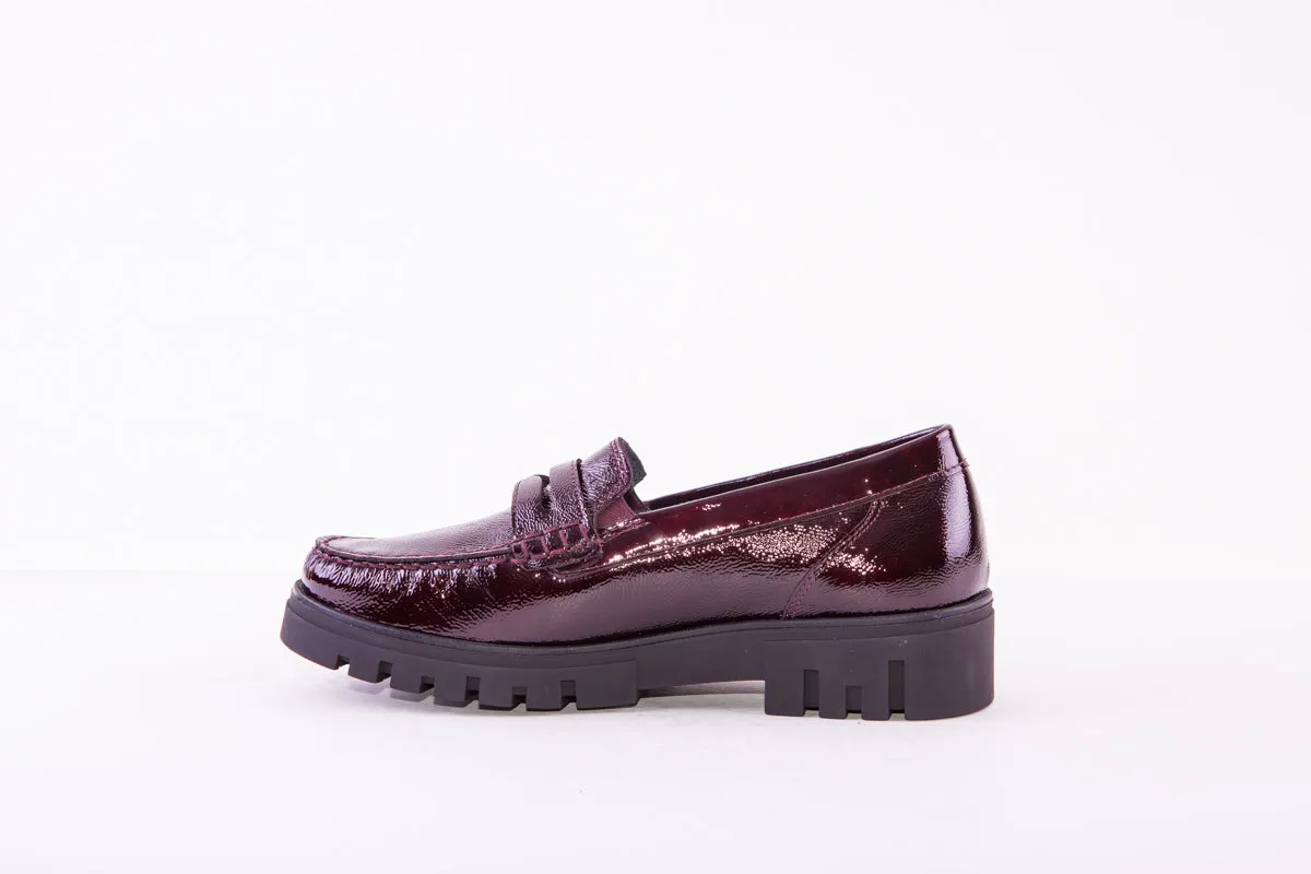 WALDLAUFER - 723502 143 SERENA-CHUNKY LOAFER - WINE PATENT