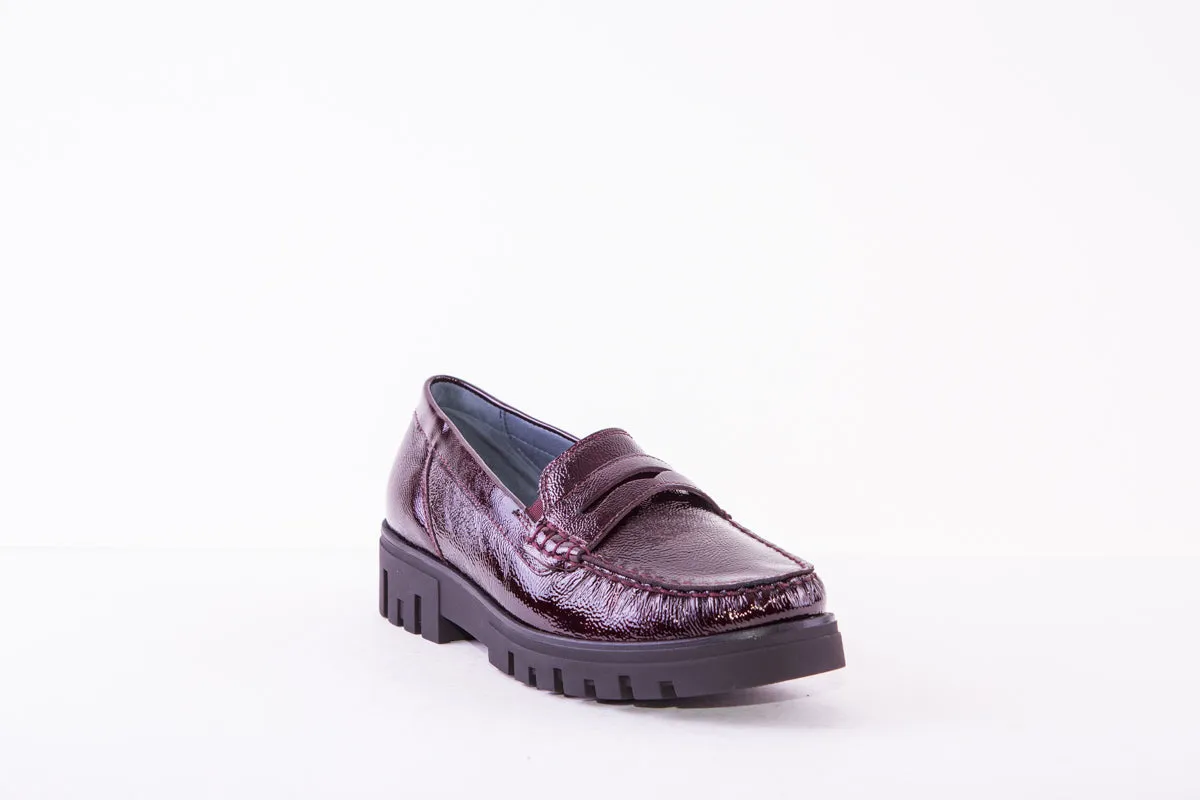 WALDLAUFER - 723502 143 SERENA-CHUNKY LOAFER - WINE PATENT