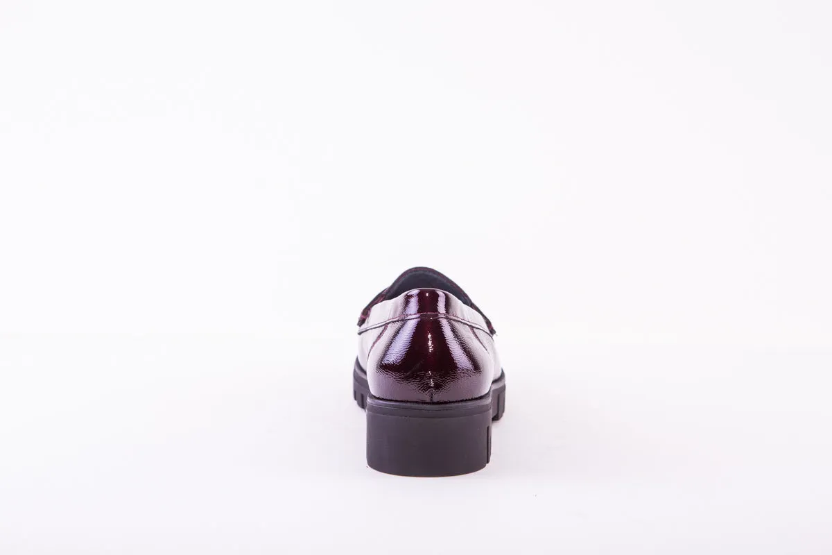 WALDLAUFER - 723502 143 SERENA-CHUNKY LOAFER - WINE PATENT