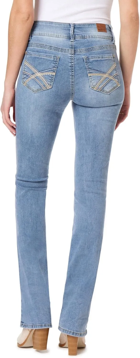 WallFlower Luscious Curvy Bootcut Jeans for Women Mid-Rise Insta Stretch Denim in Petite, Midsize, Plus Size, Juniors Jeans