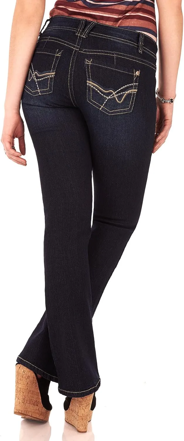 WallFlower Luscious Curvy Bootcut Jeans for Women Mid-Rise Insta Stretch Denim in Petite, Midsize, Plus Size, Juniors Jeans