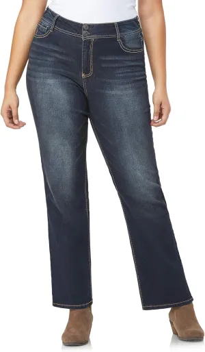 WallFlower Luscious Curvy Bootcut Jeans for Women Mid-Rise Insta Stretch Denim in Petite, Midsize, Plus Size, Juniors Jeans