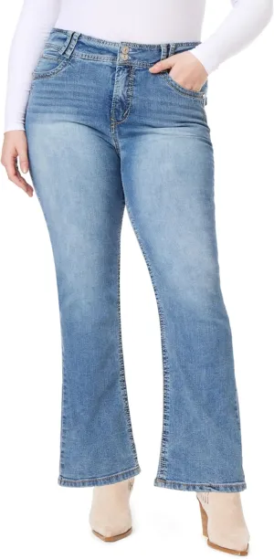 WallFlower Luscious Curvy Bootcut Jeans for Women Mid-Rise Insta Stretch Denim in Petite, Midsize, Plus Size, Juniors Jeans