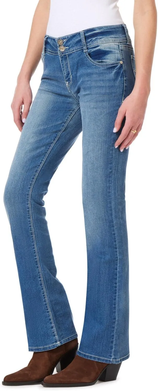 WallFlower Luscious Curvy Bootcut Jeans for Women Mid-Rise Insta Stretch Denim in Petite, Midsize, Plus Size, Juniors Jeans