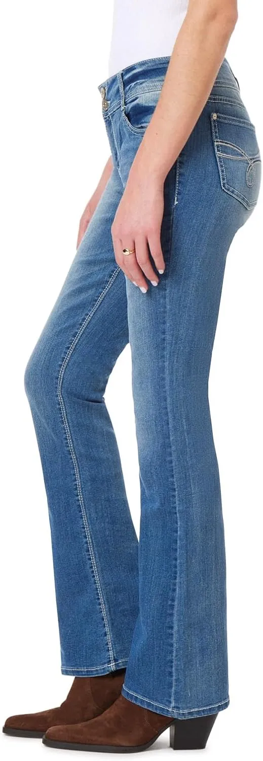 WallFlower Luscious Curvy Bootcut Jeans for Women Mid-Rise Insta Stretch Denim in Petite, Midsize, Plus Size, Juniors Jeans