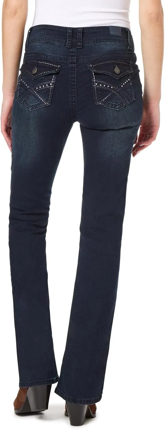 WallFlower Luscious Curvy Bootcut Jeans for Women Mid-Rise Insta Stretch Denim in Petite, Midsize, Plus Size, Juniors Jeans