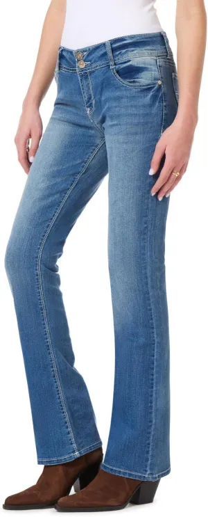 WallFlower Luscious Curvy Bootcut Jeans for Women Mid-Rise Insta Stretch Denim in Petite, Midsize, Plus Size, Juniors Jeans