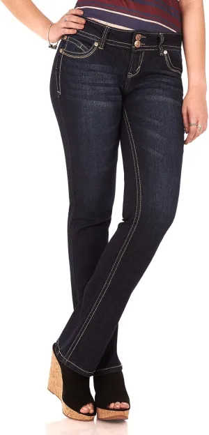 WallFlower Luscious Curvy Bootcut Jeans for Women Mid-Rise Insta Stretch Denim in Petite, Midsize, Plus Size, Juniors Jeans