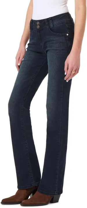 WallFlower Luscious Curvy Bootcut Jeans for Women Mid-Rise Insta Stretch Denim in Petite, Midsize, Plus Size, Juniors Jeans