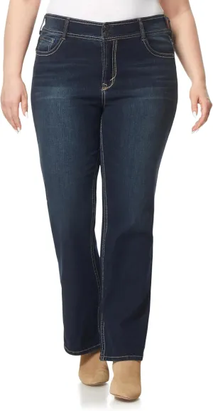WallFlower Luscious Curvy Bootcut Jeans for Women Mid-Rise Insta Stretch Denim in Petite, Midsize, Plus Size, Juniors Jeans