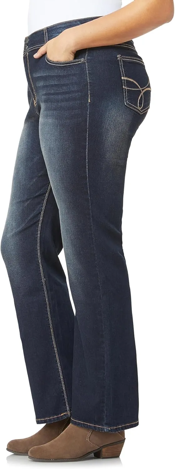 WallFlower Luscious Curvy Bootcut Jeans for Women Mid-Rise Insta Stretch Denim in Petite, Midsize, Plus Size, Juniors Jeans