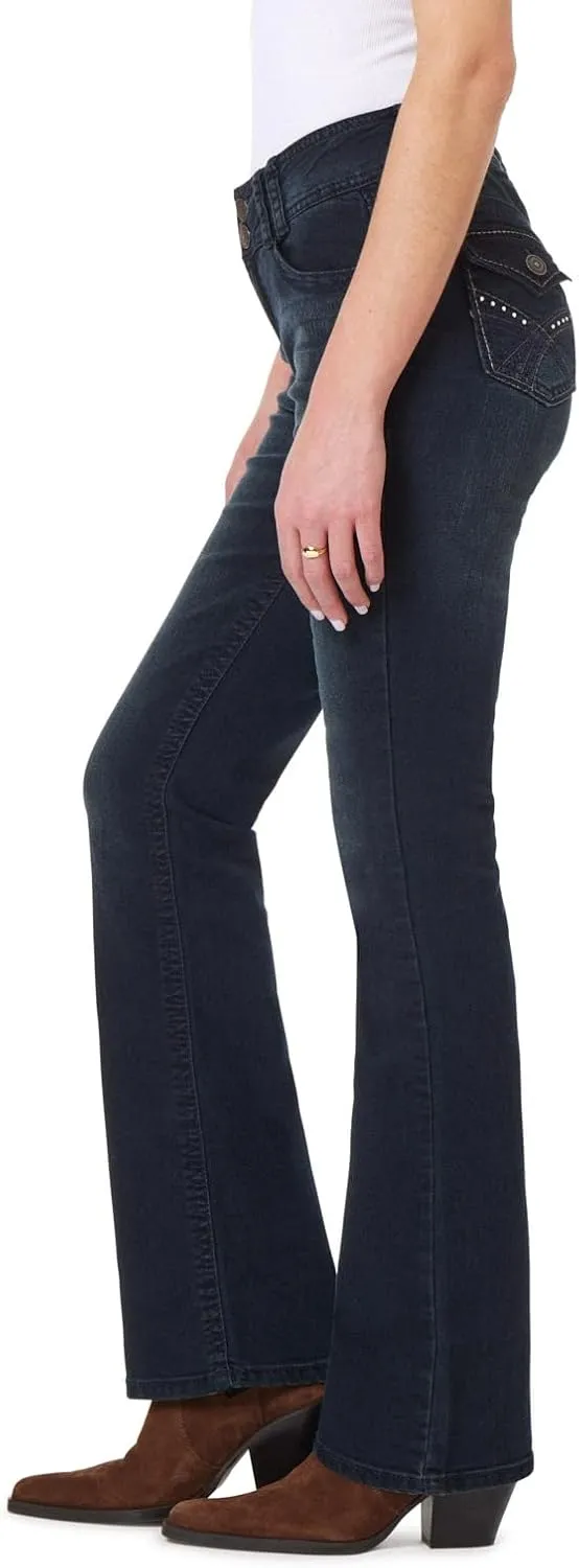 WallFlower Luscious Curvy Bootcut Jeans for Women Mid-Rise Insta Stretch Denim in Petite, Midsize, Plus Size, Juniors Jeans
