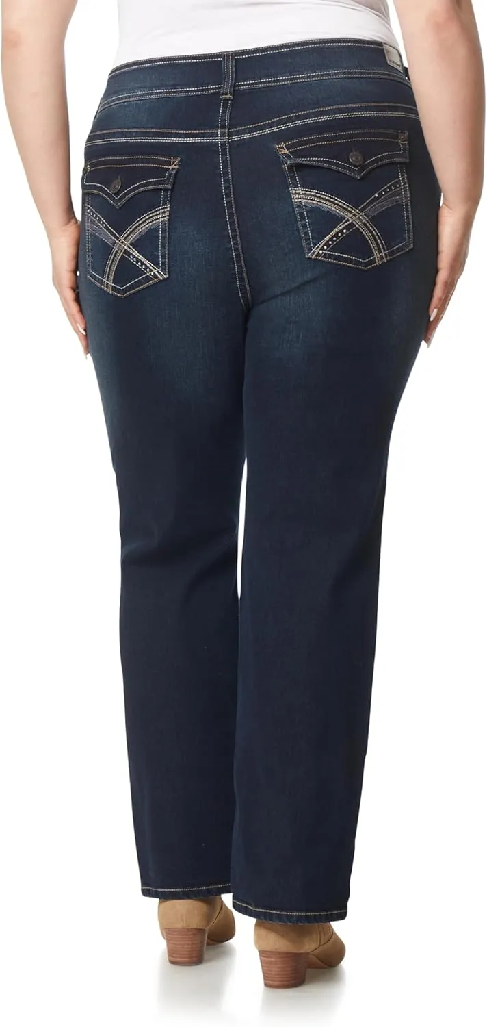 WallFlower Luscious Curvy Bootcut Jeans for Women Mid-Rise Insta Stretch Denim in Petite, Midsize, Plus Size, Juniors Jeans