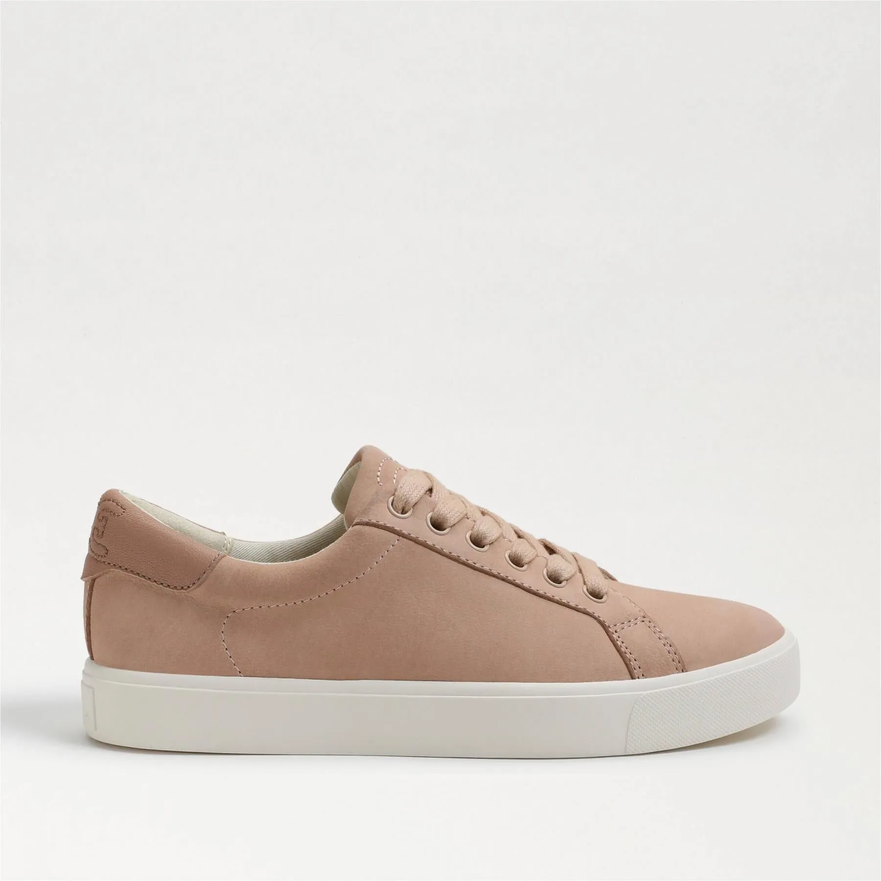 Warm Lace Sam Toe Ethyl Edelman Up Trendy Top Low Sneakers Refined Leather Rounded Ecru Fashion