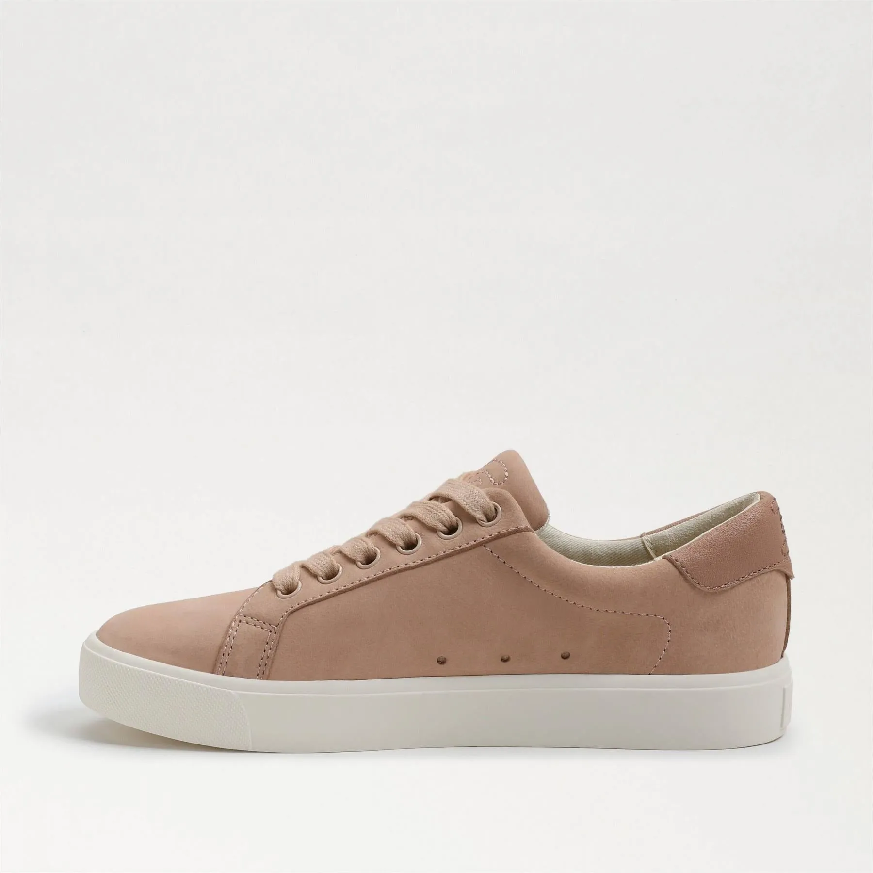 Warm Lace Sam Toe Ethyl Edelman Up Trendy Top Low Sneakers Refined Leather Rounded Ecru Fashion