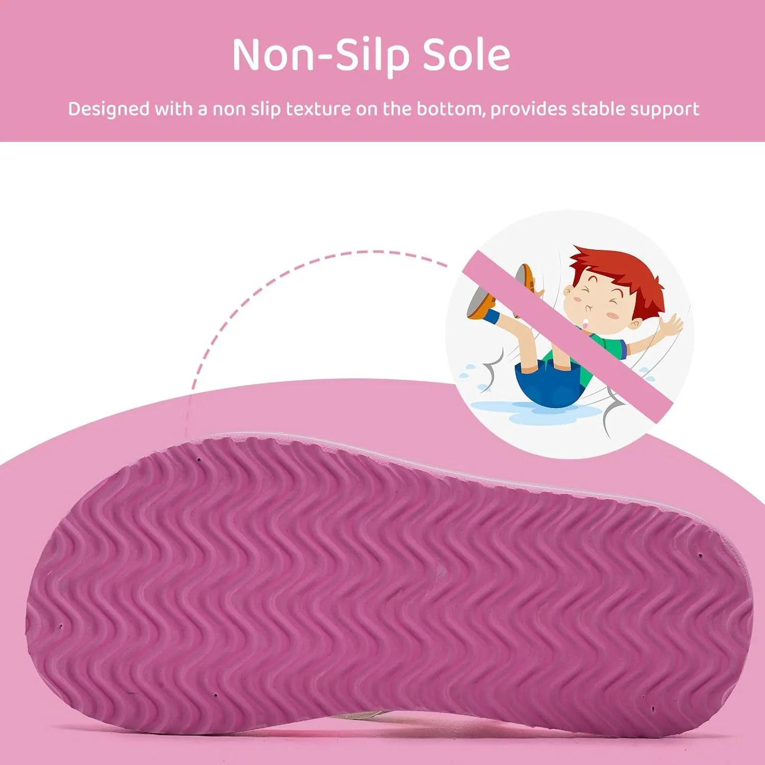 WateLves Toddler Flip Flops Girls Boys Sandals Shoes Kids Slip on Summer Sandals for Bath Shower Beach Pool (Toddler/Little Kid/Big Kid)