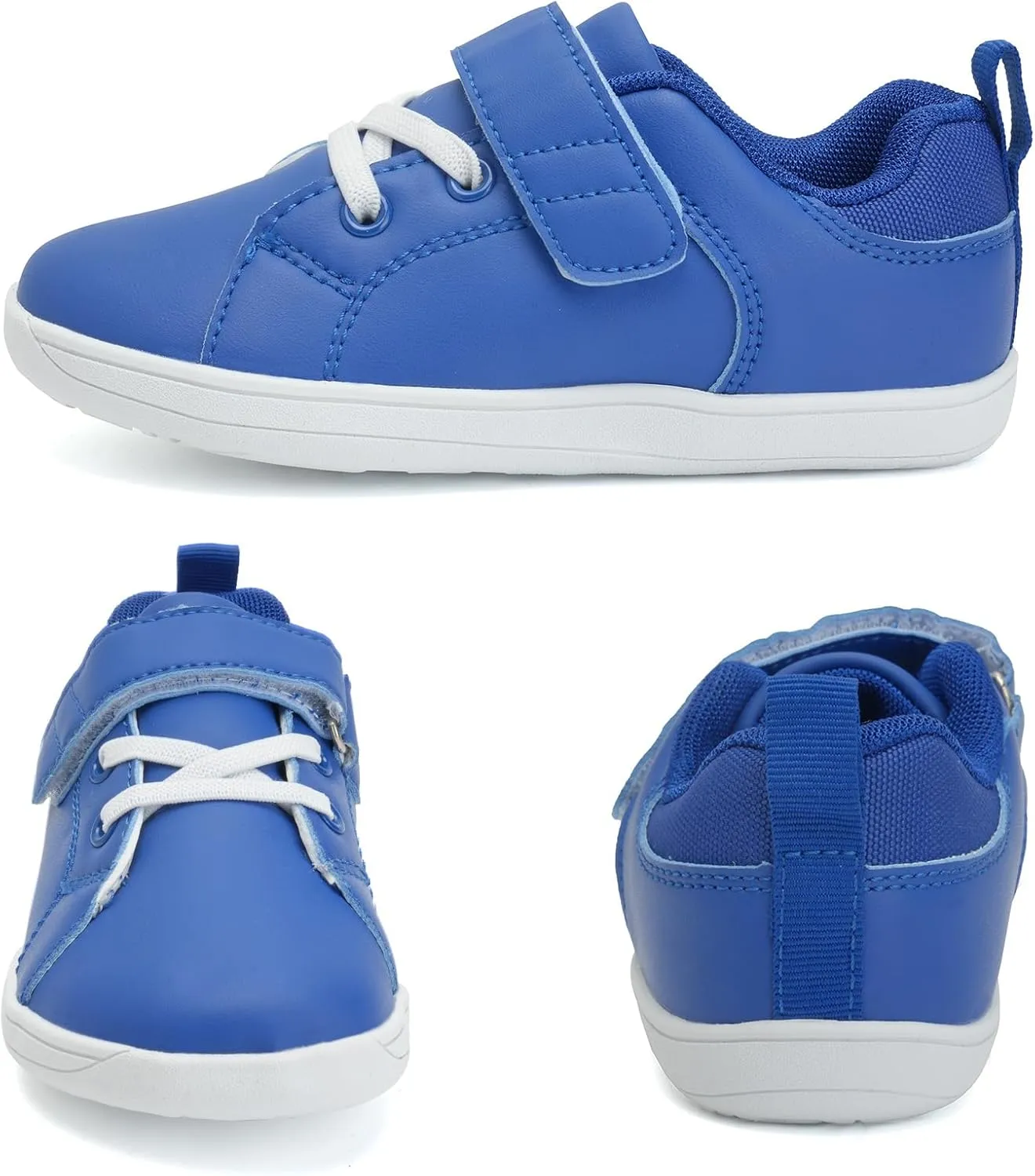 WateLves Toddler Little Kid Wide Barefoot The First Walking Shoes Girls Boys Leather Uniform Dress Shoes Lightweight Splay Naturally Minimalist Sneakers