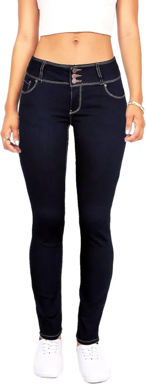 Wax Women's Juniors Body Flattering Mid Rise Skinny Jeans