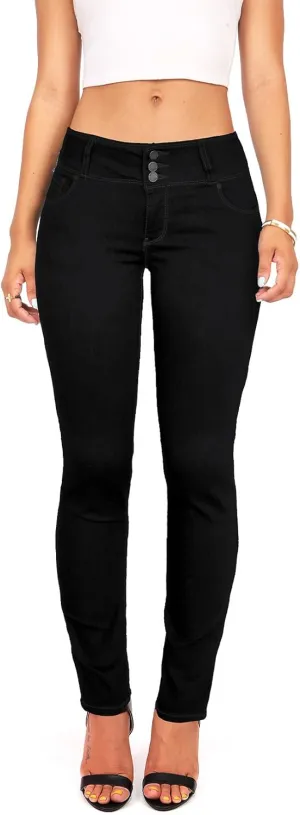 Wax Women's Juniors Body Flattering Mid Rise Skinny Jeans