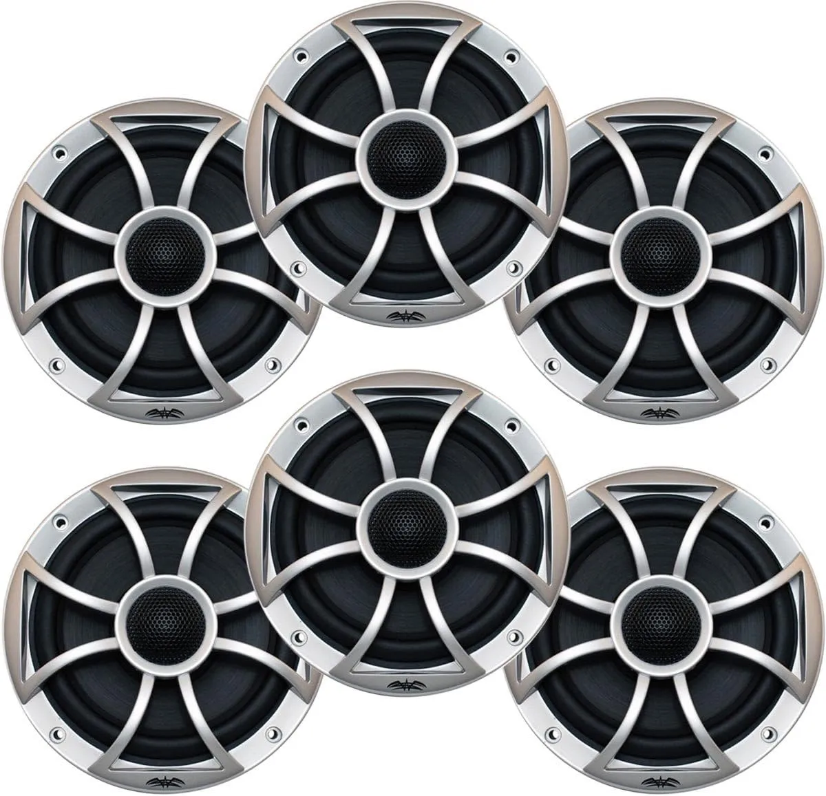 wet sounds Bundle: Three Pairs of XS 65i Series Black Cone Silver Grill 6.5" Speakers - 60 Watts RMS Each
